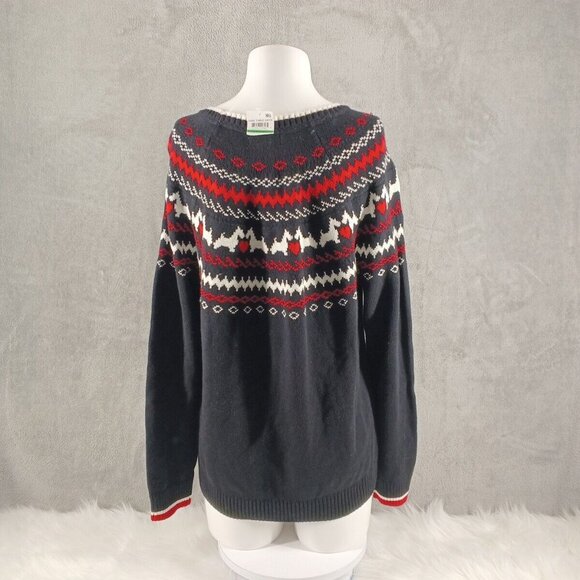 NWT KAREN SCOTT Holiday Dog Pattern Sweater LARGE(12-14) Cotton Blend Pullover - Picture 9 of 13